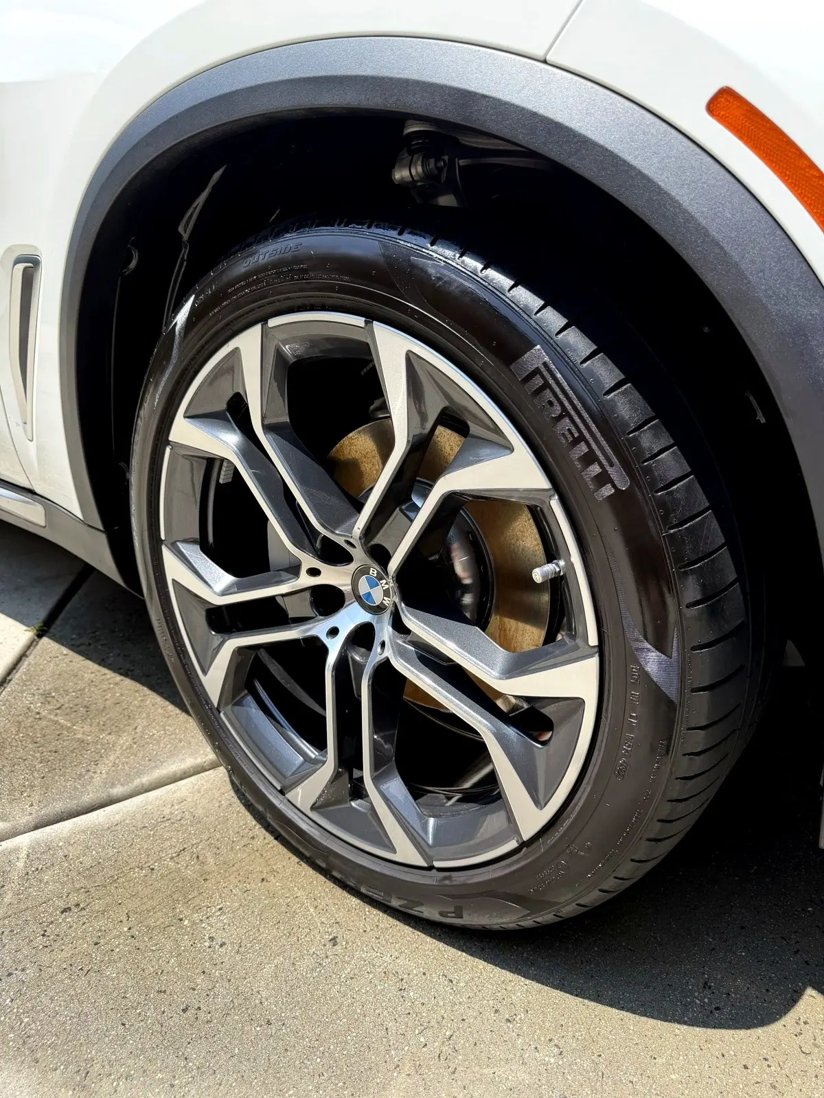 A spotless wheel on a coated vehicle